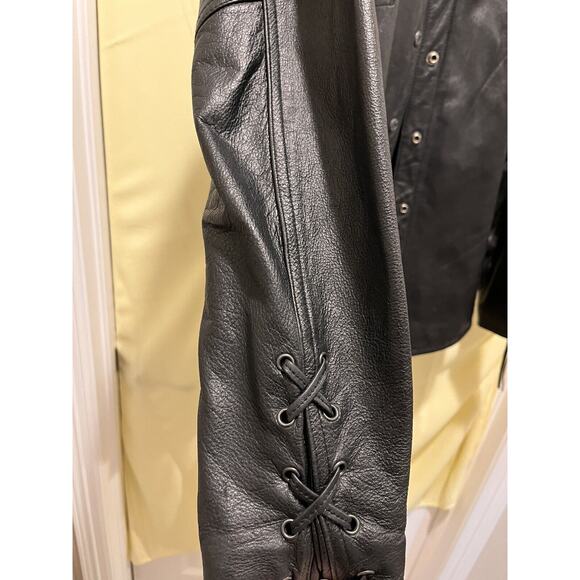 Harley-Davidson Womens Size LG Embossed Leather Jacket Black DC - Picture 12 of 12